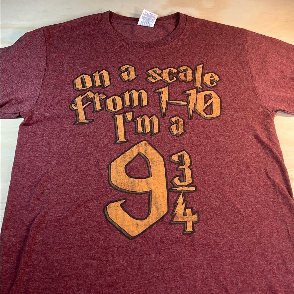 Jerzees Maroon Graphic Tee Harry Potter Sz S
